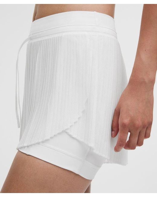 lululemon athletica White – Ace Advantage High-Rise Pleated Tennis Shorts – 2" – – Size Large