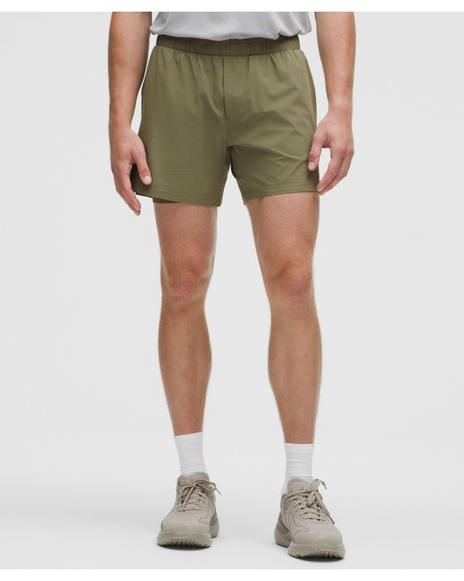 lululemon athletica Natural Mile Maker Run Crew Ripstop Lined Short 6" for men
