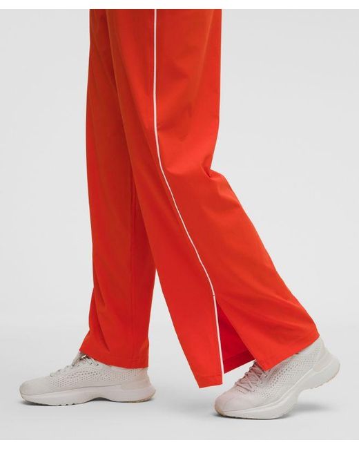 lululemon athletica Red – Court Rival Wide-Leg Track Pants Regular Contrast Drawcord – – Size 4