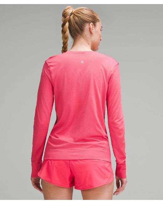 lululemon athletica Pink Swiftly Relaxed Long-sleeve Shirt