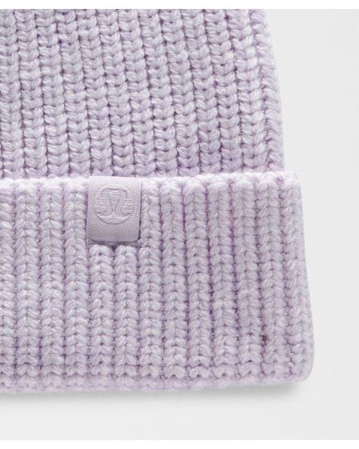lululemon athletica Purple – Close-Fit Ribbed Knit Beanie Hat – Wool-Blend –