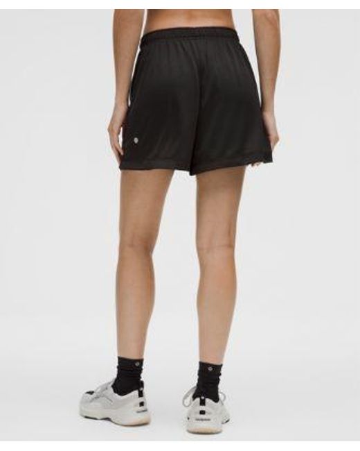 lululemon athletica Black Double-Layered Mesh Mid-Rise Short 5"