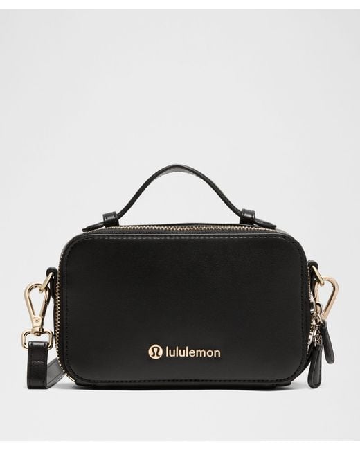lululemon Women's Black Leather Alternative Camera Crossbody Bag