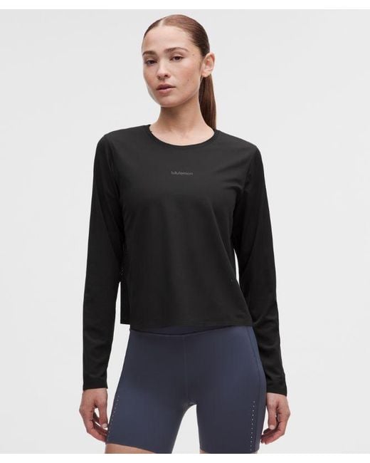 lululemon athletica Black – Fast And Free Long-Sleeve Shirt – – Size Large