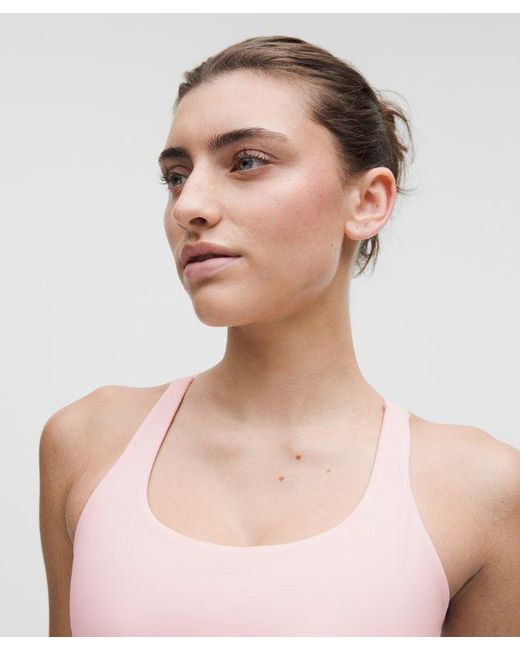 lululemon athletica Pink – Energy Longline Sports Bra Medium Support, B–D Cups – – Size 14