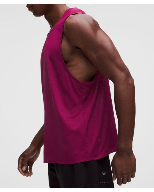 lululemon athletica Purple Fast And Free Singlet for men
