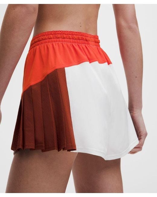 lululemon athletica Red – Court Champ Side-Pleat High-Rise Tennis Shorts – 3" – – Size Large