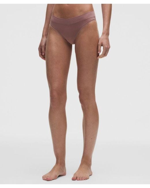 lululemon athletica Natural – Underease Mid-Rise Thong Underwear 3 Pack – – Size Large
