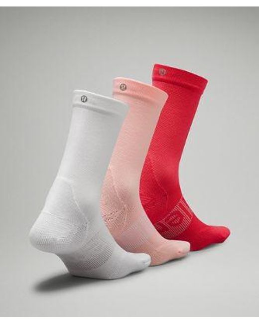 lululemon athletica Red – 'Power Stride Crew Socks 3 Pack – // –