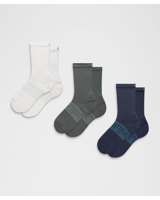 lululemon athletica Blue – Power Stride Crew Socks 3 Pack – – Size Medium
