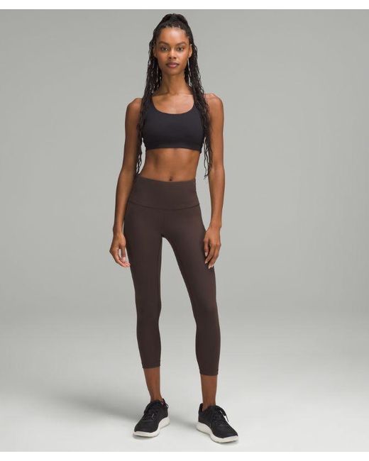 lululemon Wunder Train High Rise Ribbed Crop Leggings 23 Size 8 in Brown Lyst UK
