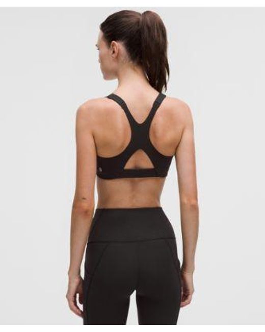 lululemon athletica Black – Ultralu Square-Neck Workout Sports Bra Medium Support, B/C Cup – – Size 14