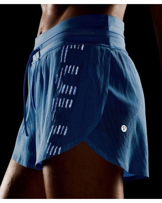 lululemon athletica Blue Fast And Free Airflow Mid-Rise Running Short 3”