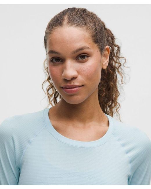 lululemon athletica Blue – Swiftly Tech Long-Sleeve Shirt 2.0 Waist Length – – Size 18