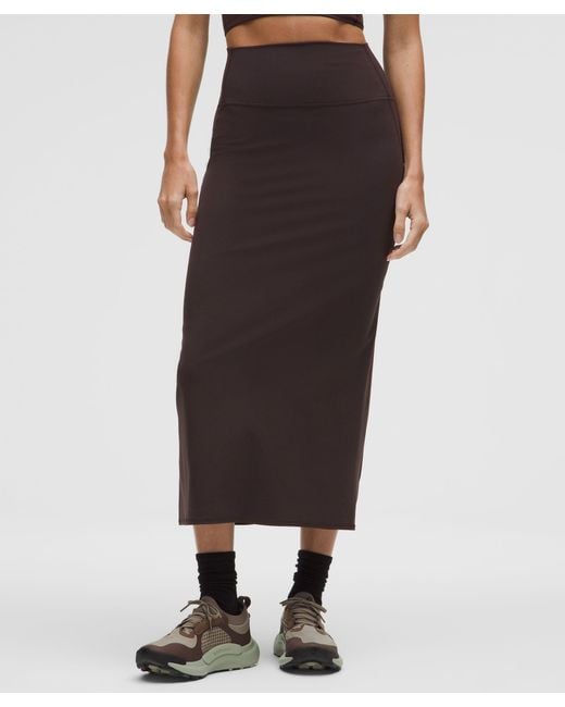 lululemon athletica Black Nulu Slim-Fit High-Rise Maxi Skirt