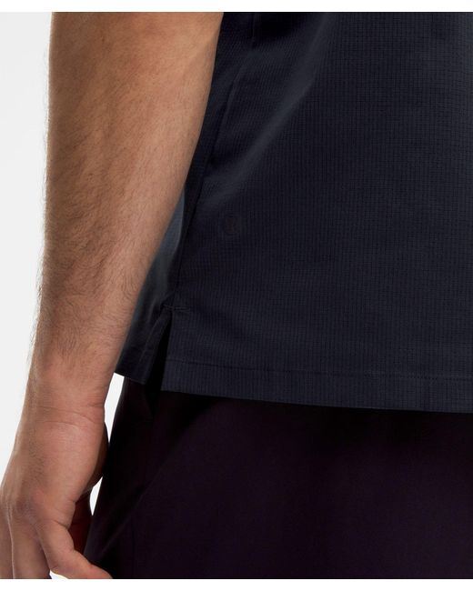 lululemon athletica Blue Wovenair Short-Sleeve Popover Shirt for men