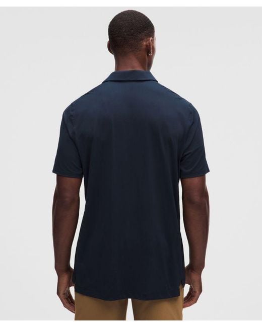 lululemon athletica Blue Logo Sport Polo Short Sleeve for men