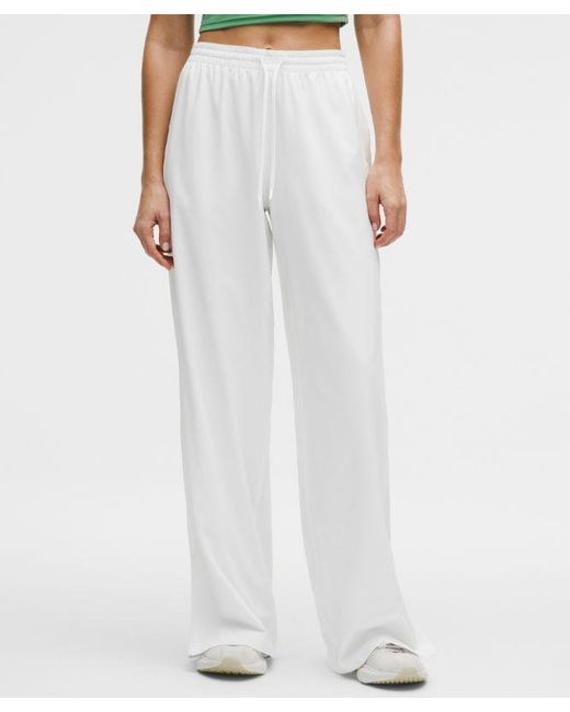 lululemon athletica White – Court Rival Wide-Leg Track Pants Regular Contrast Drawcord – – Size 14