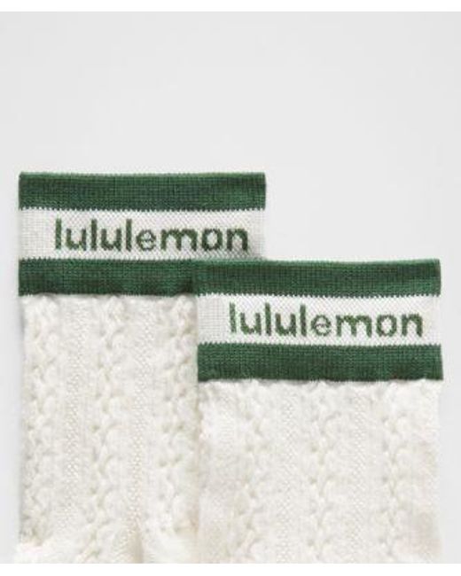 lululemon athletica White Cable-Knit Quarter Socks
