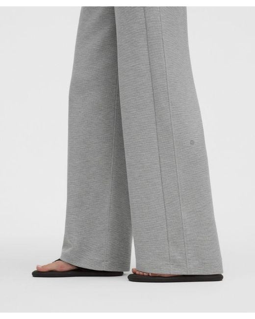 lululemon athletica Gray – Scuba Mid-Rise Wide-Leg Pants Waffle – – Size Large