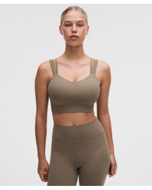 lululemon athletica Green – Like A Cloud Longline Sports Bra Light Support, D/Dd Cup – – Size 14