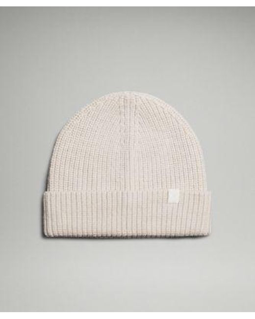lululemon athletica Natural Close-Fit Wool-Blend Ribbed Knit Beanie