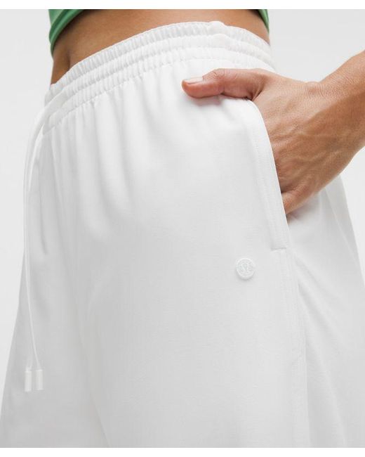 lululemon athletica White – Court Rival Wide-Leg Track Pants Regular Contrast Drawcord – – Size 14