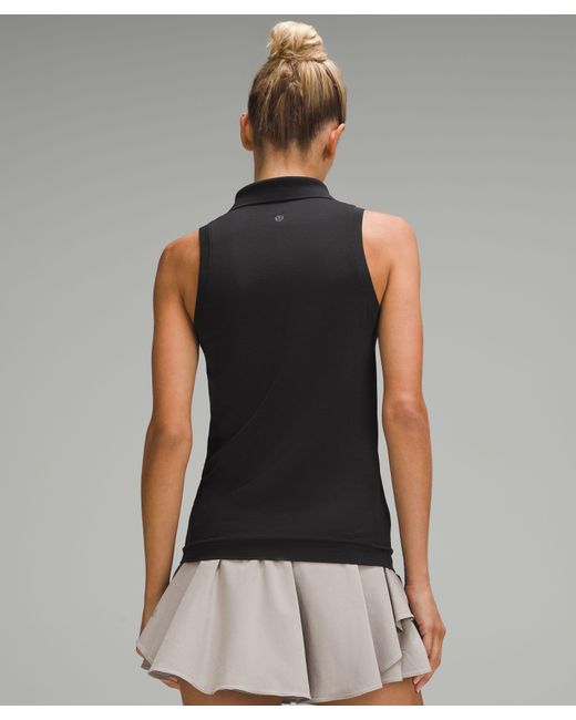 lululemon athletica Black Swiftly Tech Sleeveless Polo Shirt