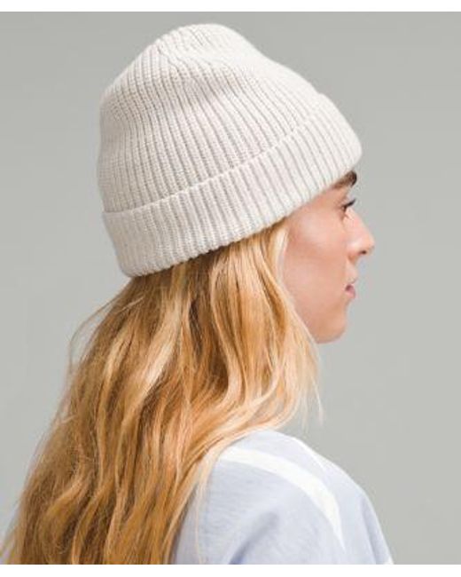 lululemon athletica Natural Close-Fit Wool-Blend Ribbed Knit Beanie