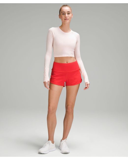 lululemon athletica Red Swiftly Tech Cropped Long-sleeve Shirt 2.0