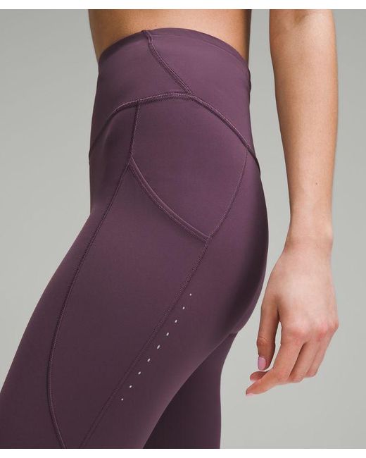 lululemon athletica Fast And Free High-rise Crop Pants Pockets - 23" - Color Purple - Size 0