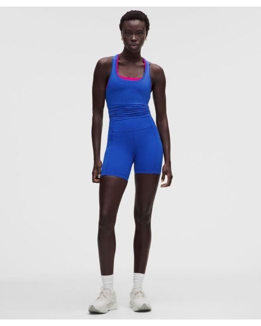 lululemon athletica Blue Swift Speed High-Rise Short 6"