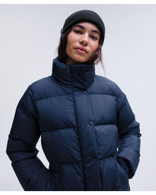 lululemon athletica Blue Wunder Puff 600-Down-Fill Long Jacket