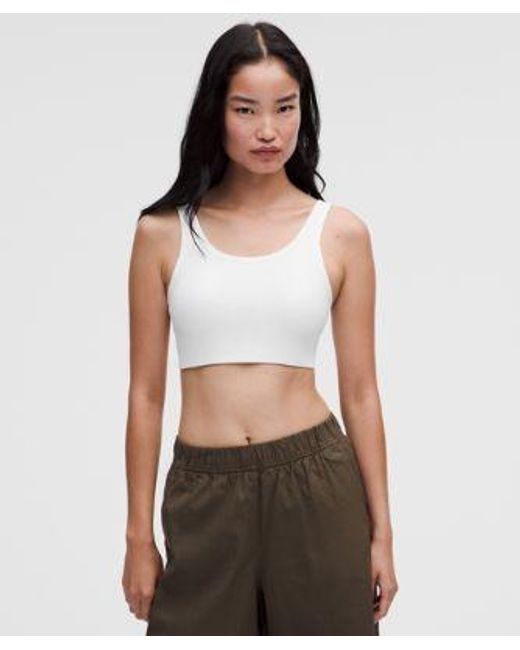 lululemon athletica White – Nulu Ribbed Scoop-Neck Sports Bra Light Support, B/C Cup – – Size Large
