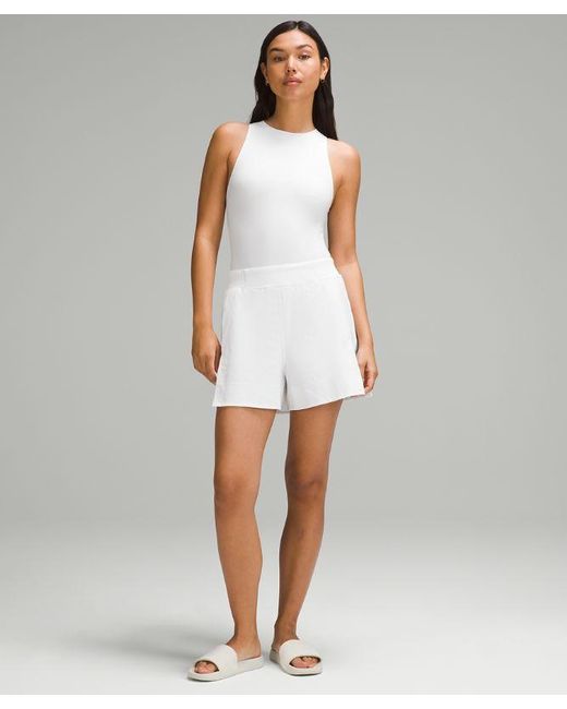 lululemon athletica White – Wundermost Ultra-Soft Nulu High-Neck Sleeveless Bodysuit – –