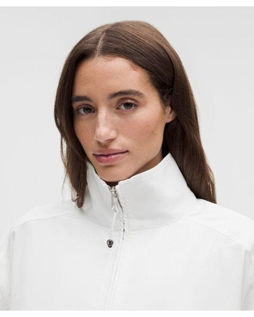 lululemon athletica White – Lululinen Funnel-Neck Jacket – – Size Large