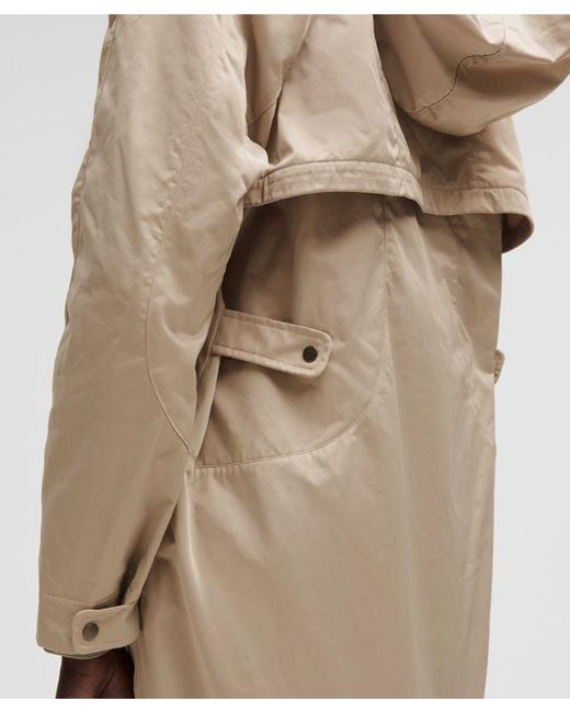 lululemon athletica Natural Taffeta Removable-Hood Long Jacket