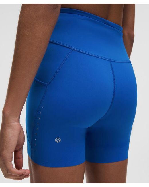 lululemon athletica Blue Fast And Free High-Rise Short 6"