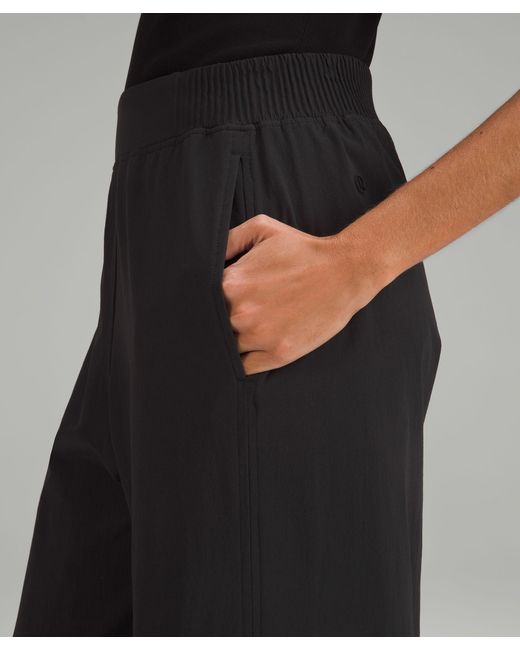 lululemon athletica Stretch Woven High-rise Wide-leg Pants - Color Black - Size L