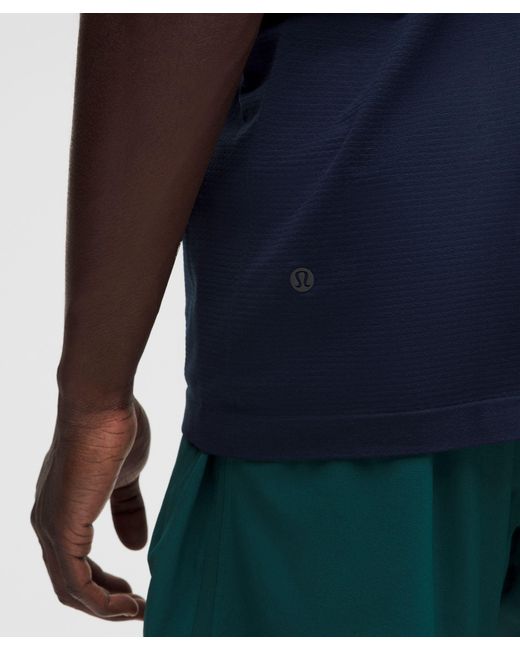 lululemon athletica Blue Metal Vent Tech Short-Sleeve Shirt for men