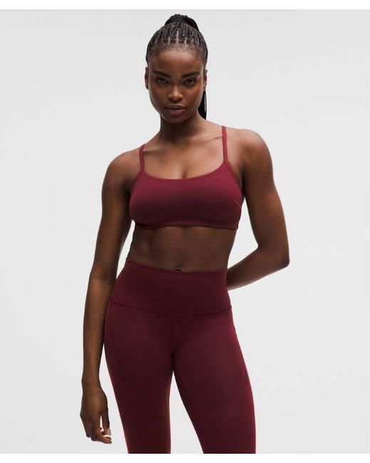 lululemon athletica Red – Wunder Train Strappy Racer Sports Bra Light Support, C/D Cup – Color Burgundy/ – Size 18