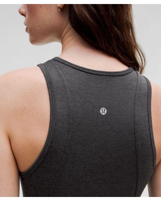 lululemon athletica Black Softy Suedey Crewneck Cropped Tank Top