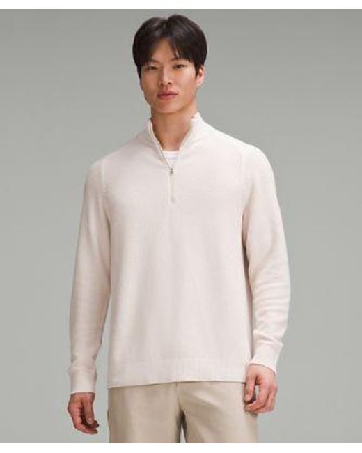 lululemon athletica Gray – Textured Knit Half-Zip Sweater – – for men