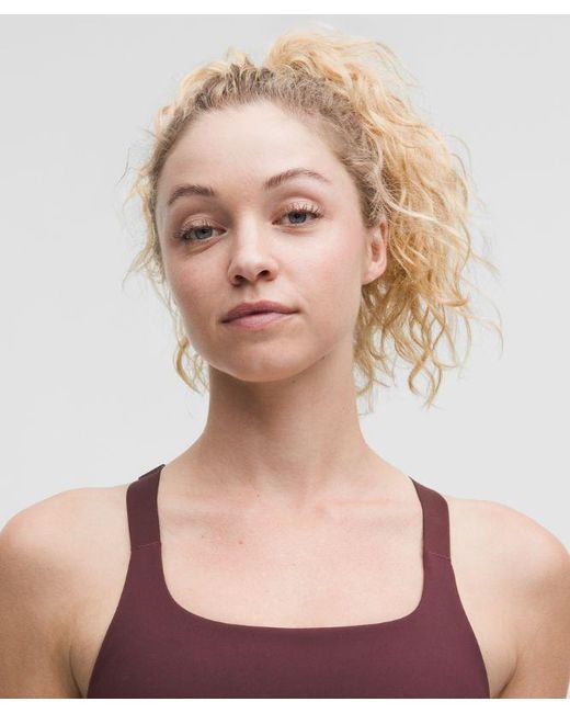 lululemon athletica Red Ultralu Square-Neck Workout Bra Medium Support, B/C Cup