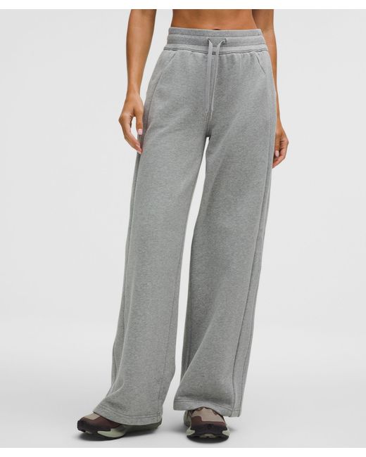 lululemon athletica Gray Scuba Mid-Rise Wide-Leg Pant