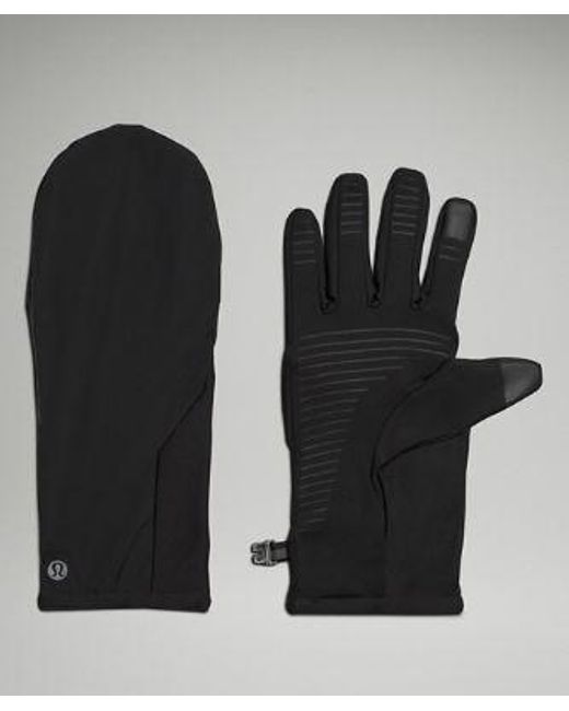 lululemon athletica Fast And Free Hooded Running Gloves - Color Black - Size S/m for men