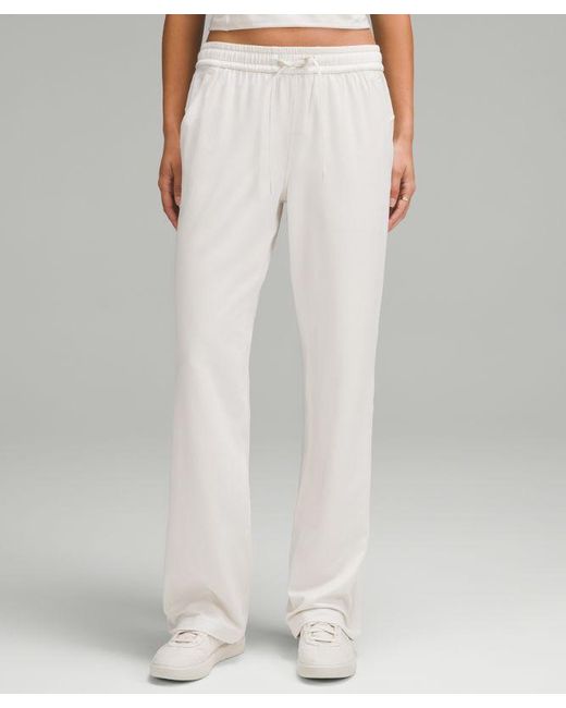 lululemon athletica White Soft Jersey Straight-Leg Mid-Rise Pants Regular