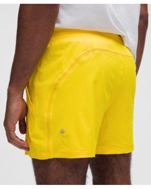 lululemon athletica Yellow – Pace Breaker Linerless Shorts – 5" – – Size 6 for men
