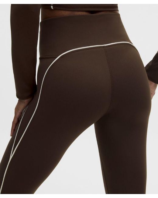 lululemon athletica Brown – Wunder Train No-Line Piped High-Rise Tight Leggings – 25" – – Size 4
