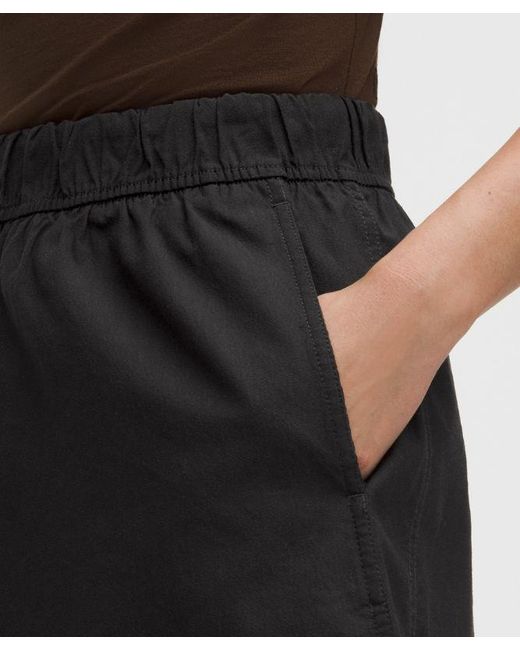 lululemon athletica Black – Lululinen High-Rise Relaxed-Fit Shorts – 7" – – Size Large